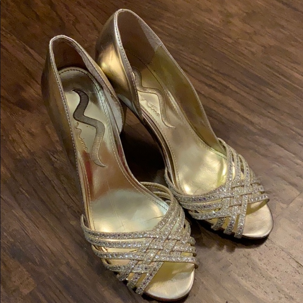 Gold formal heels